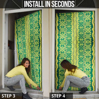 Hawaii Lei with Tribal Quilt Motif Door Cover - Polynesian Pride