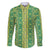 Hawaii Lei with Tribal Quilt Motif Family Matching Off The Shoulder Long Sleeve Dress and Hawaiian Shirt