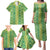 Hawaii Lei with Tribal Quilt Motif Family Matching Puletasi and Hawaiian Shirt