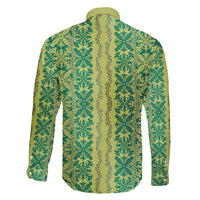 Hawaii Lei with Tribal Quilt Motif Family Matching Short Sleeve Bodycon Dress and Hawaiian Shirt