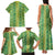 Hawaii Lei with Tribal Quilt Motif Family Matching Tank Maxi Dress and Hawaiian Shirt