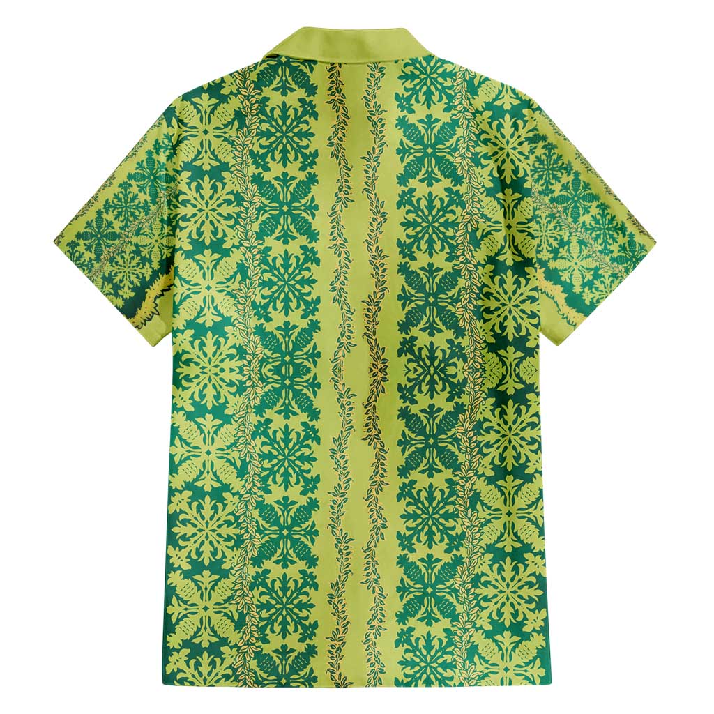 Hawaii Lei with Tribal Quilt Motif Hawaiian Shirt