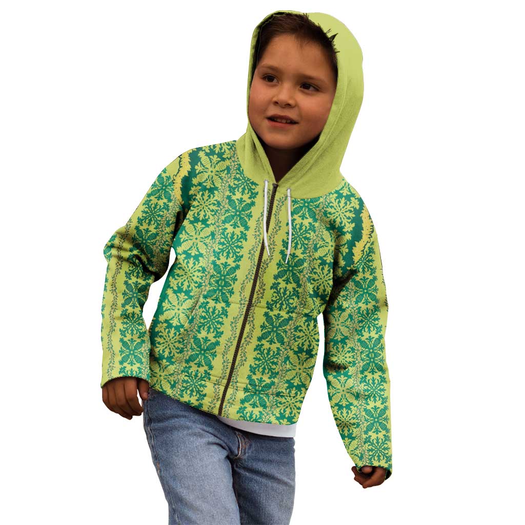 Hawaii Lei with Tribal Quilt Motif Kid Hoodie