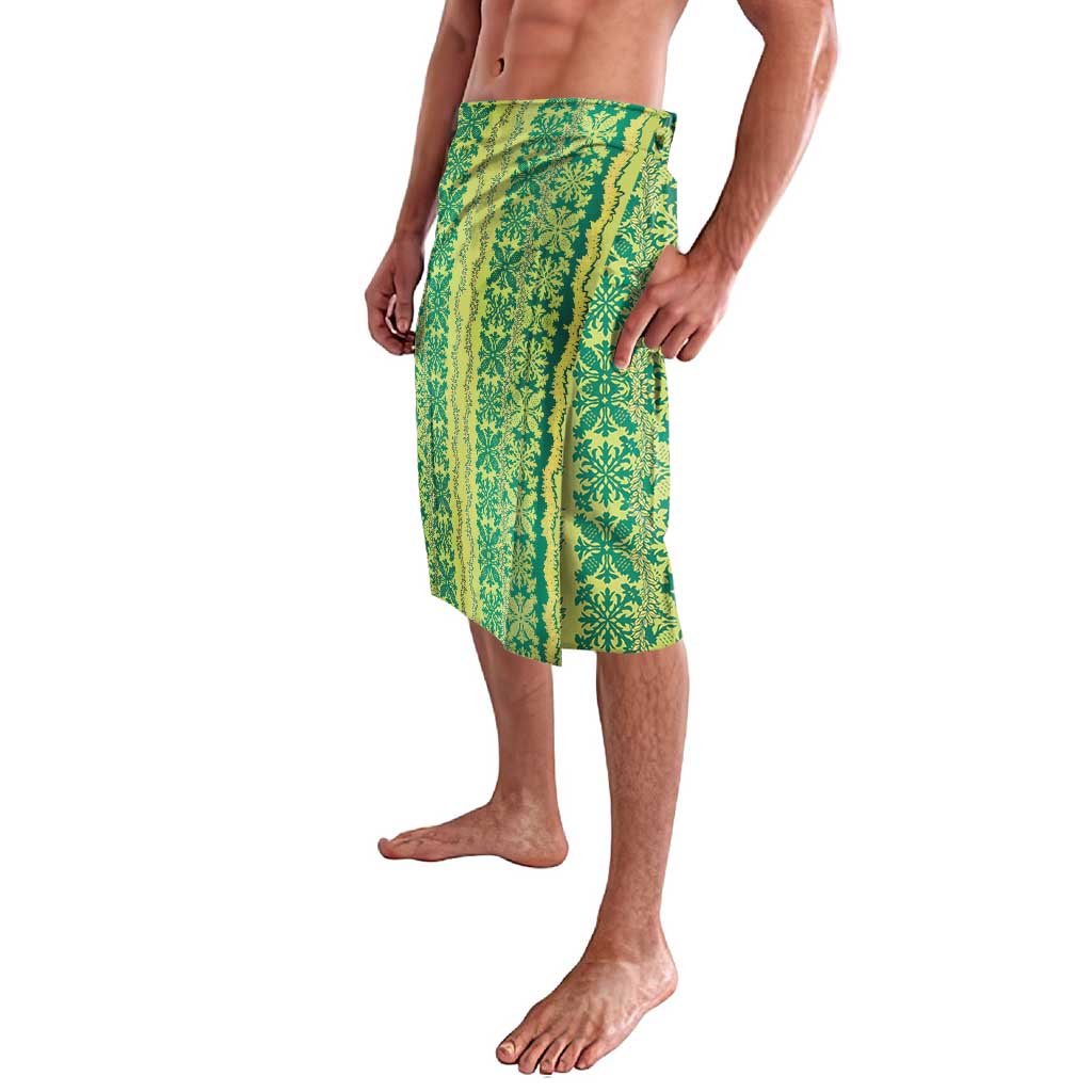 Hawaii Lei with Tribal Quilt Motif Lavalava