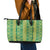 Hawaii Lei with Tribal Quilt Motif Leather Tote Bag