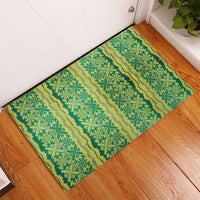 Hawaii Lei with Tribal Quilt Motif Rubber Doormat LT9 - Polynesian Pride