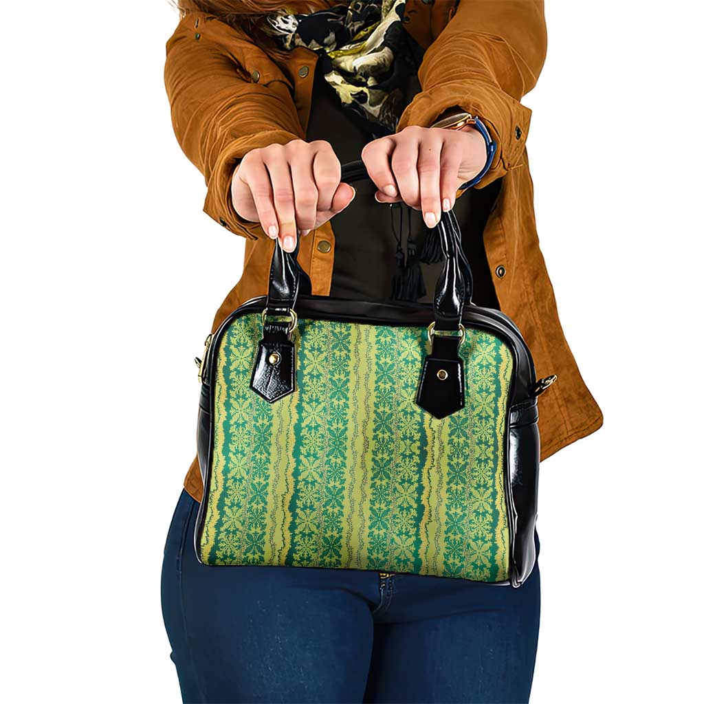 Hawaii Lei with Tribal Quilt Motif Shoulder Handbag