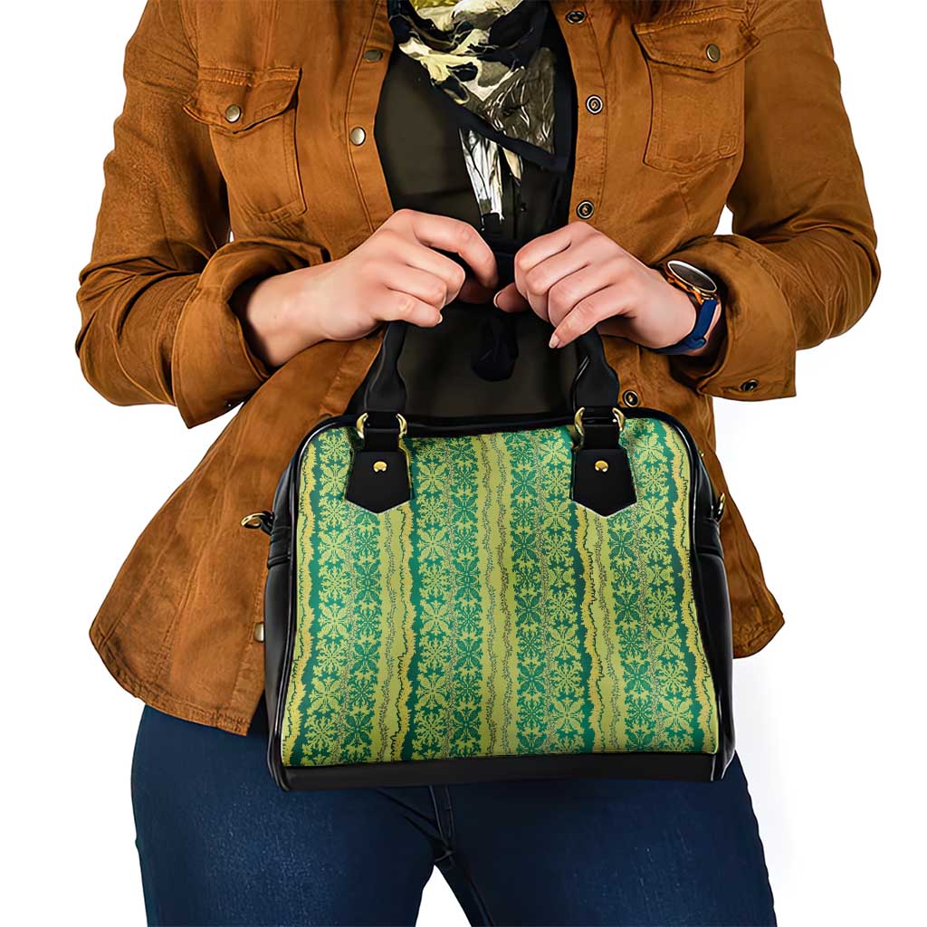 Hawaii Lei with Tribal Quilt Motif Shoulder Handbag