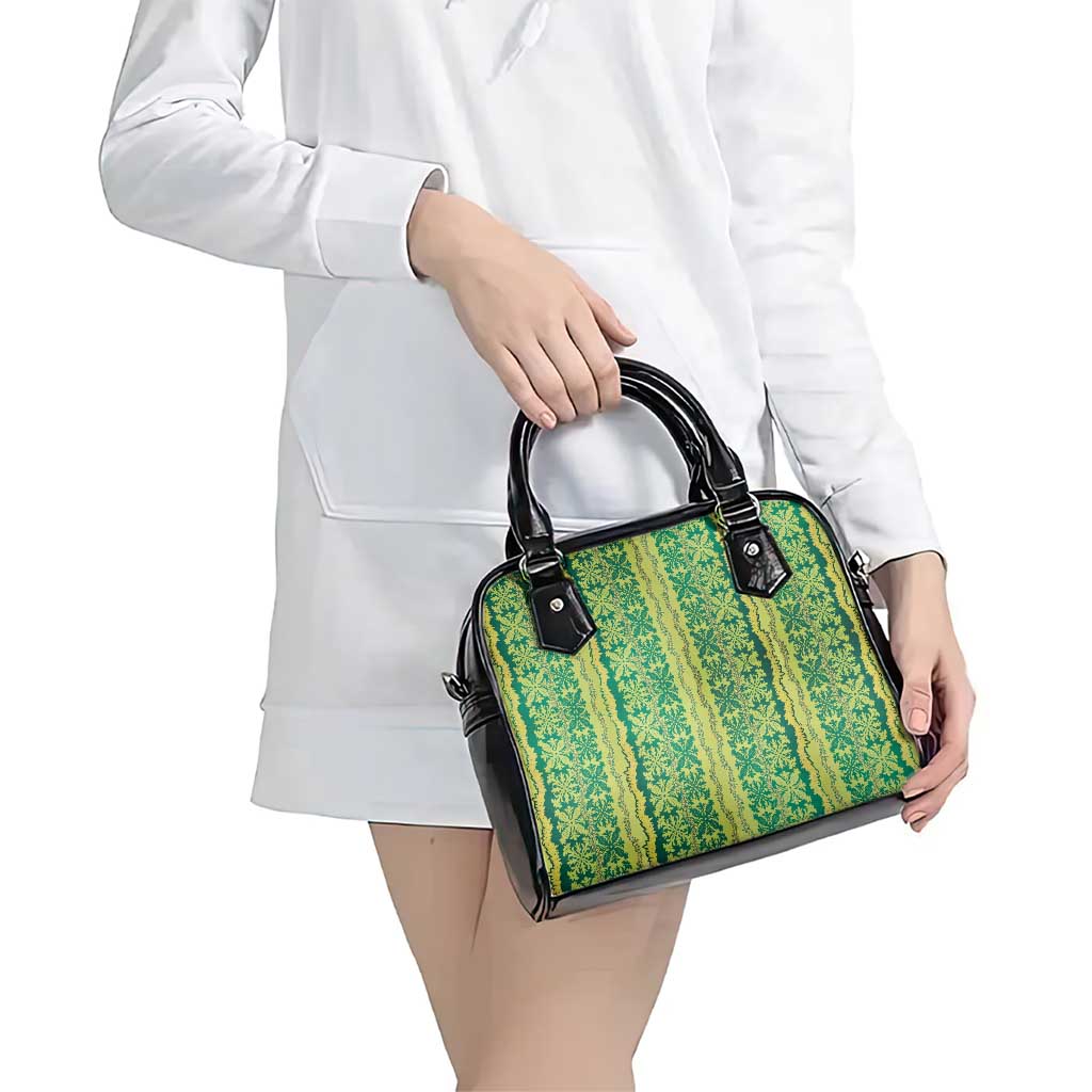 Hawaii Lei with Tribal Quilt Motif Shoulder Handbag