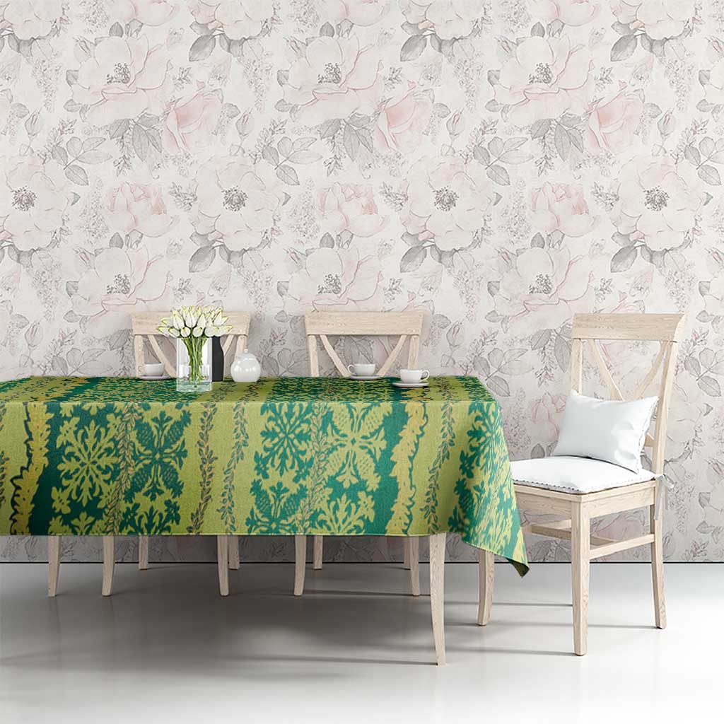 Hawaii Lei with Tribal Quilt Motif Tablecloth