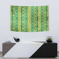 Hawaii Lei with Tribal Quilt Motif Tapestry