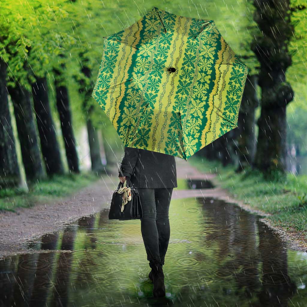 Hawaii Lei with Tribal Quilt Motif Umbrella - Polynesian Pride