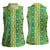 Hawaii Lei with Tribal Quilt Motif Women Sleeveless Polo Shirt