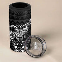 New Zealand Rugby Warrior Custom 4 in 1 Can Cooler Tumbler Black Fern Taniko Motif