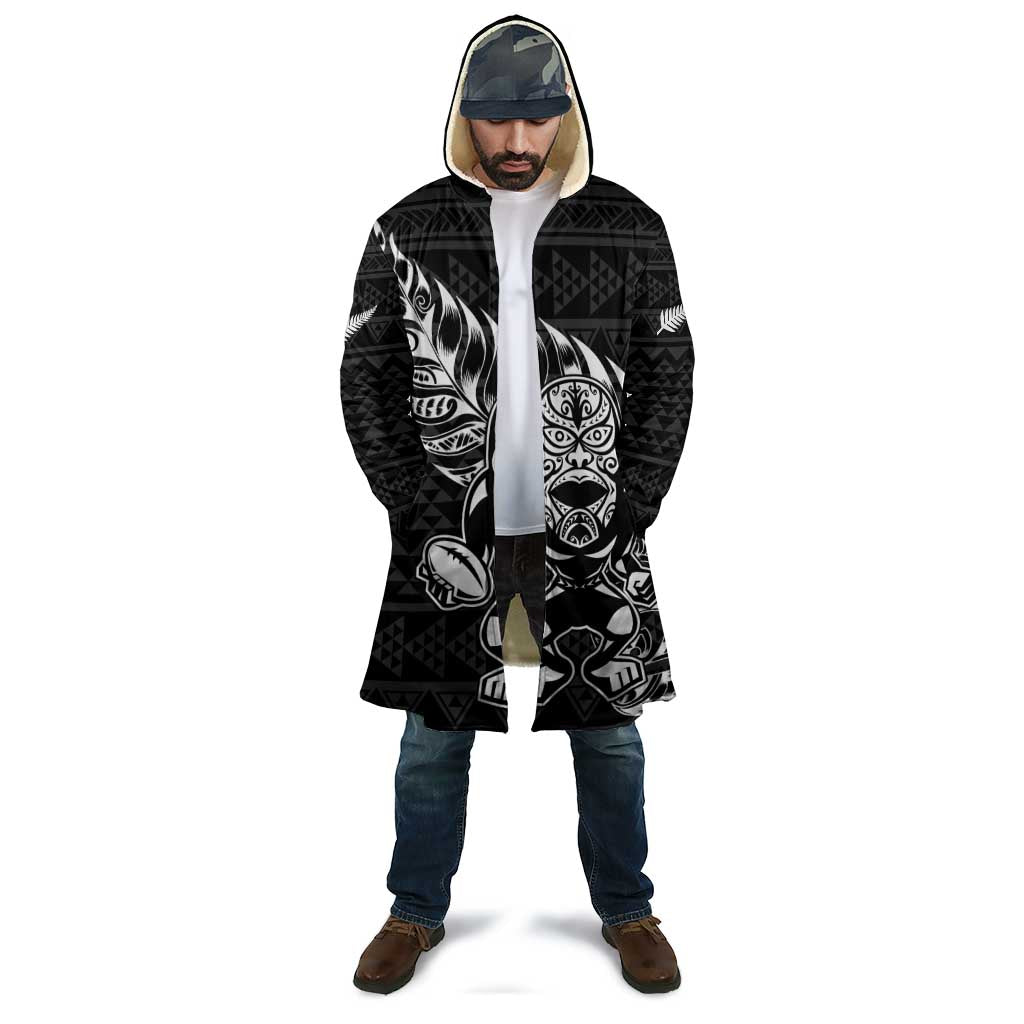 New Zealand Rugby Warrior Custom Cloak Black Fern Taniko Motif - Polynesian Pride