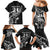 New Zealand Rugby Warrior Custom Family Matching Mermaid Dress and Hawaiian Shirt Black Fern Taniko Motif