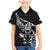 New Zealand Rugby Warrior Custom Family Matching Mermaid Dress and Hawaiian Shirt Black Fern Taniko Motif