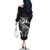 New Zealand Rugby Warrior Custom Family Matching Off The Shoulder Long Sleeve Dress and Hawaiian Shirt Black Fern Taniko Motif
