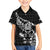 New Zealand Rugby Warrior Custom Family Matching Puletasi and Hawaiian Shirt Black Fern Taniko Motif