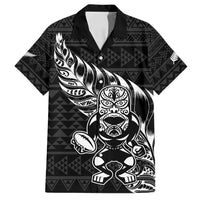 New Zealand Rugby Warrior Custom Family Matching Tank Maxi Dress and Hawaiian Shirt Black Fern Taniko Motif