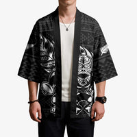 New Zealand Rugby Warrior Custom Kimono Black Fern Taniko Motif - Polynesian Pride
