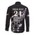 New Zealand Rugby Warrior Custom Long Sleeve Button Shirt Black Fern Taniko Motif