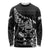 New Zealand Rugby Warrior Custom Long Sleeve Shirt Black Fern Taniko Motif