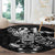 New Zealand Rugby Warrior Custom Round Carpet Black Fern Taniko Motif