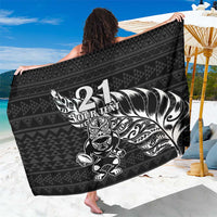 New Zealand Rugby Warrior Custom Sarong Black Fern Taniko Motif