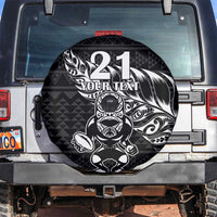 New Zealand Rugby Warrior Custom Spare Tire Cover Black Fern Taniko Motif