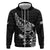 New Zealand Rugby Warrior Custom Zip Hoodie Black Fern Taniko Motif