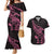 New Zealand Rugby Warrior Custom Couples Matching Mermaid Dress and Hawaiian Shirt Pink Fern Taniko Motif