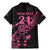 New Zealand Rugby Warrior Custom Family Matching Mermaid Dress and Hawaiian Shirt Pink Fern Taniko Motif