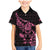 New Zealand Rugby Warrior Custom Family Matching Mermaid Dress and Hawaiian Shirt Pink Fern Taniko Motif