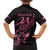New Zealand Rugby Warrior Custom Hawaiian Shirt Pink Fern Taniko Motif