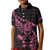 New Zealand Rugby Warrior Custom Kid Polo Shirt Pink Fern Taniko Motif