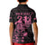New Zealand Rugby Warrior Custom Kid Polo Shirt Pink Fern Taniko Motif