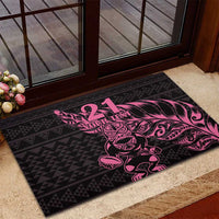 New Zealand Rugby Warrior Custom Rubber Doormat Pink Fern Taniko Motif