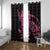 New Zealand Rugby Warrior Custom Window Curtain Pink Fern Taniko Motif
