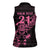 New Zealand Rugby Warrior Custom Women Sleeveless Polo Shirt Pink Fern Taniko Motif