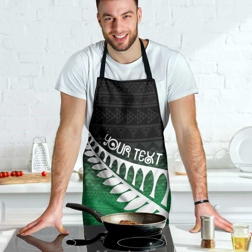 Green Silver Fern Spirit Taniko Tukutuku Personalised Apron - Polynesian Pride