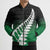 Green Silver Fern Spirit Taniko Tukutuku Personalised Bomber Puffer Jacket - Polynesian Pride