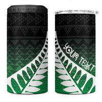 Green Silver Fern Spirit Taniko Tukutuku Personalised 4 in 1 Can Cooler Tumbler