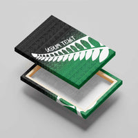 Green Silver Fern Spirit Taniko Tukutuku Personalised Canvas Wall Art