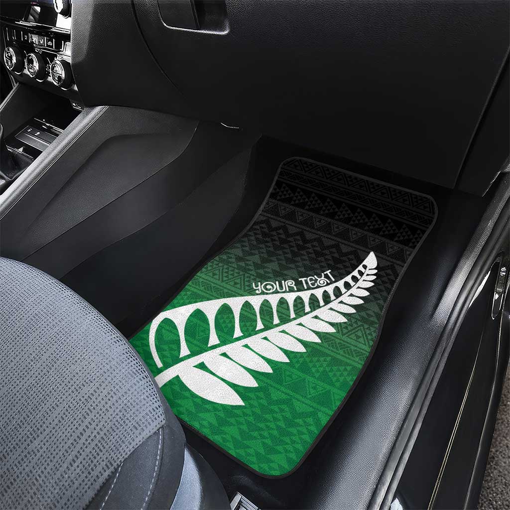 Green Silver Fern Spirit Taniko Tukutuku Personalised Car Mats