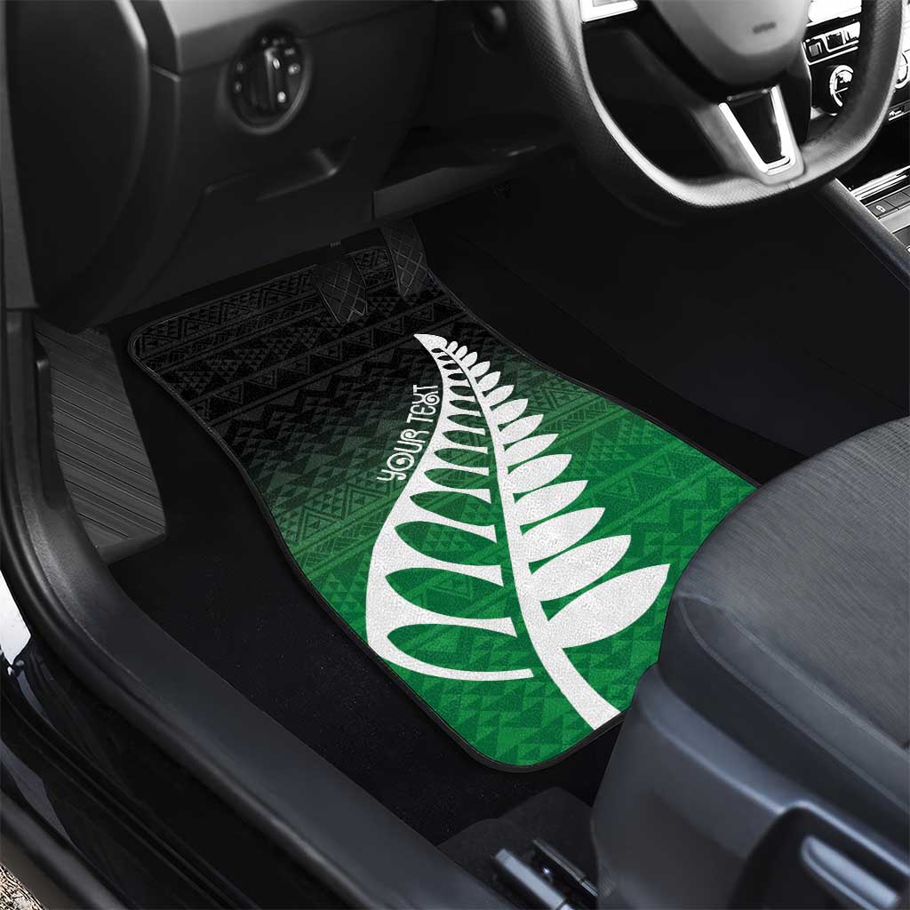 Green Silver Fern Spirit Taniko Tukutuku Personalised Car Mats