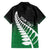 Green Silver Fern Spirit Taniko Tukutuku Personalised Family Matching Short Sleeve Bodycon Dress and Hawaiian Shirt