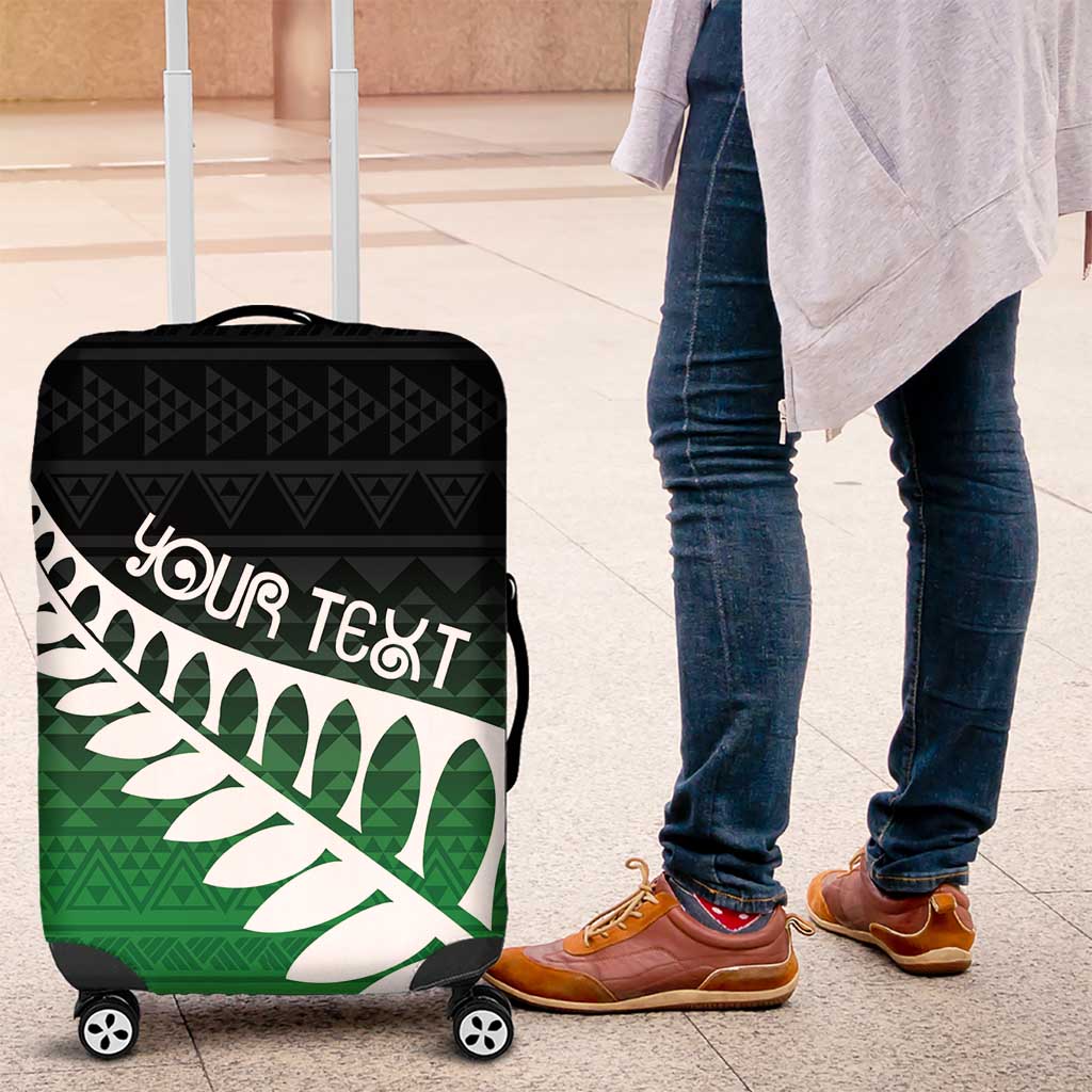 Green Silver Fern Spirit Taniko Tukutuku Personalised Luggage Cover LT9 Green - Polynesian Pride