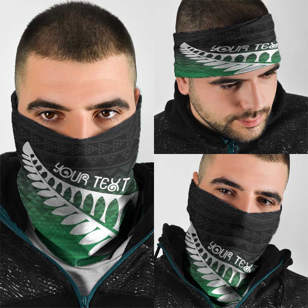 Green Silver Fern Spirit Taniko Tukutuku Personalised Neck Gaiter - Polynesian Pride