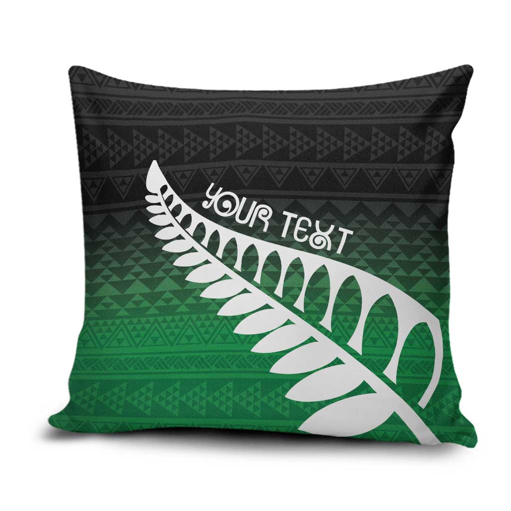 Green Silver Fern Spirit Taniko Tukutuku Personalised Pillow Cover - Polynesian Pride